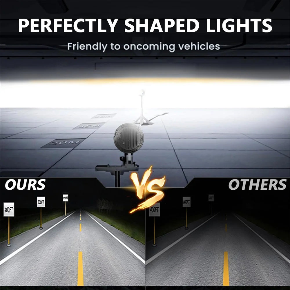 R1 7 Inch Round LED Headlight 4 Modes Off Road Vehicle Headlamp for Motorcycle Classic Cars - 3