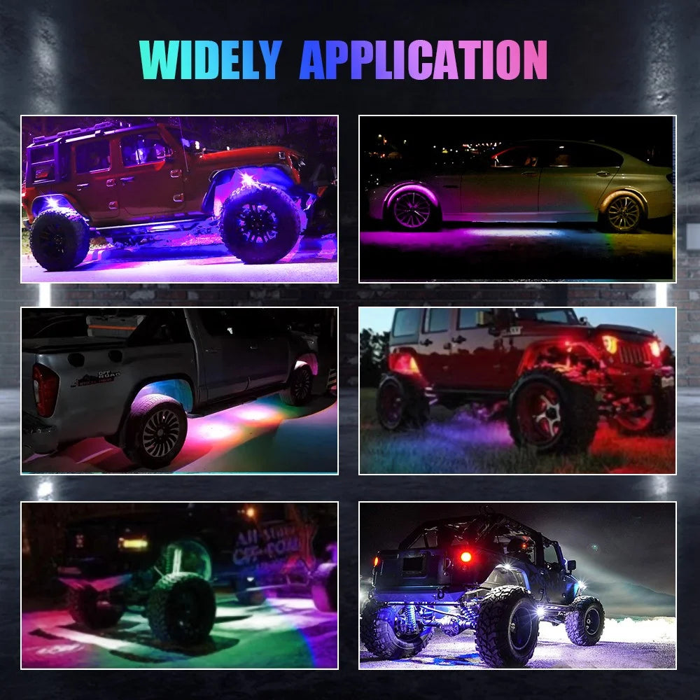 G1 4 In 1 RGB Car Underglow Light Music Sync Bluetooth-Compatible LED Rock Light Kit for SUV Truck - 5