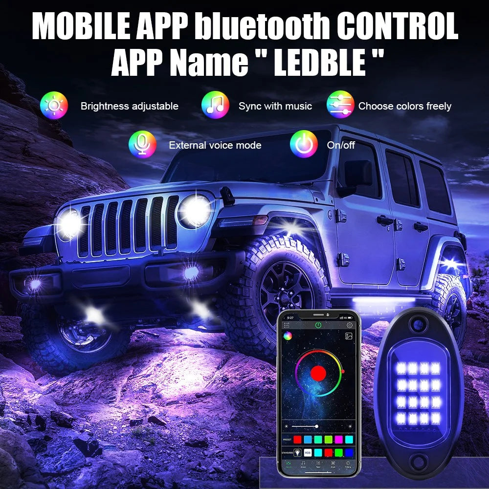 G7 4 In 1 LED Car Underglow Lights RGB Music Sync Atmosphere Lamp for SUV / Truck / Off Road Vehicles - 3