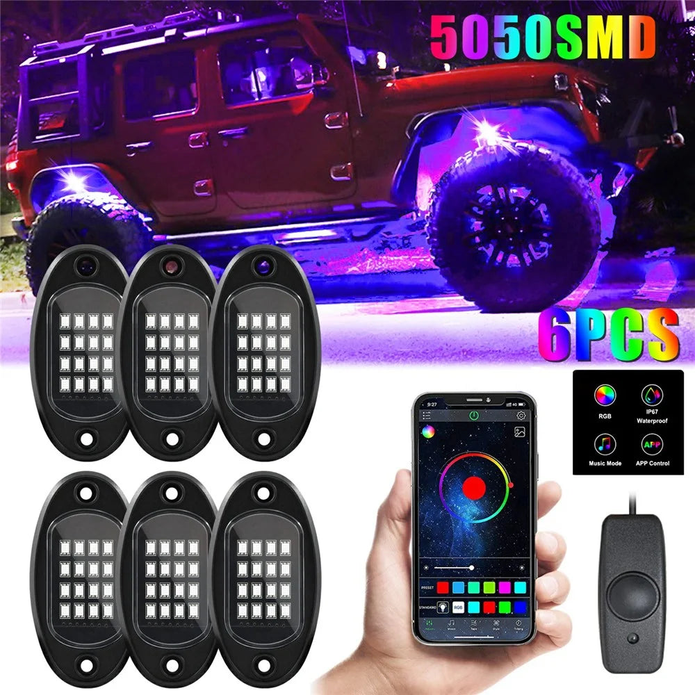 G7 6 In 1 LED Car Underglow Lights RGB Music Sync Atmosphere Lamp for SUV / Truck / Off Road Vehicles - 2
