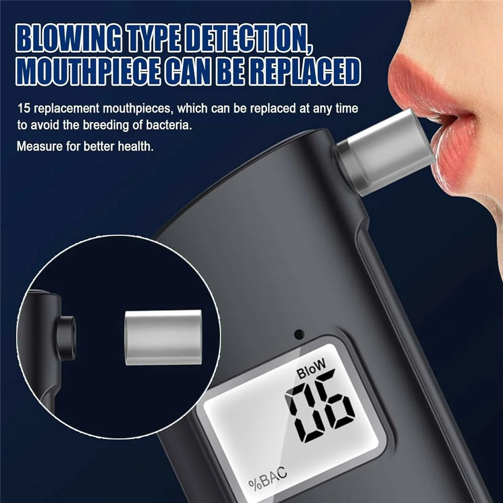 MR689 Portable Breathalyzer Alcohol Tester High Precision BAC Detector Analyzer with White LED Light - 2