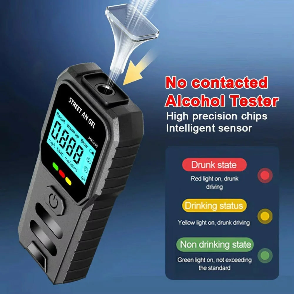MR503 Portable Breathalyzer High Precision Alcohol Tester Digital Breath Analyzer with Voice Prompt - 3