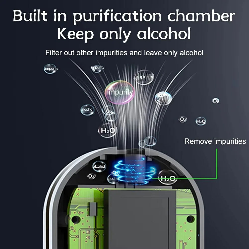 G1 Portable Breathalyzer Alcohol Tester TFT Screen High Precision Detector with LED Indicators - 6