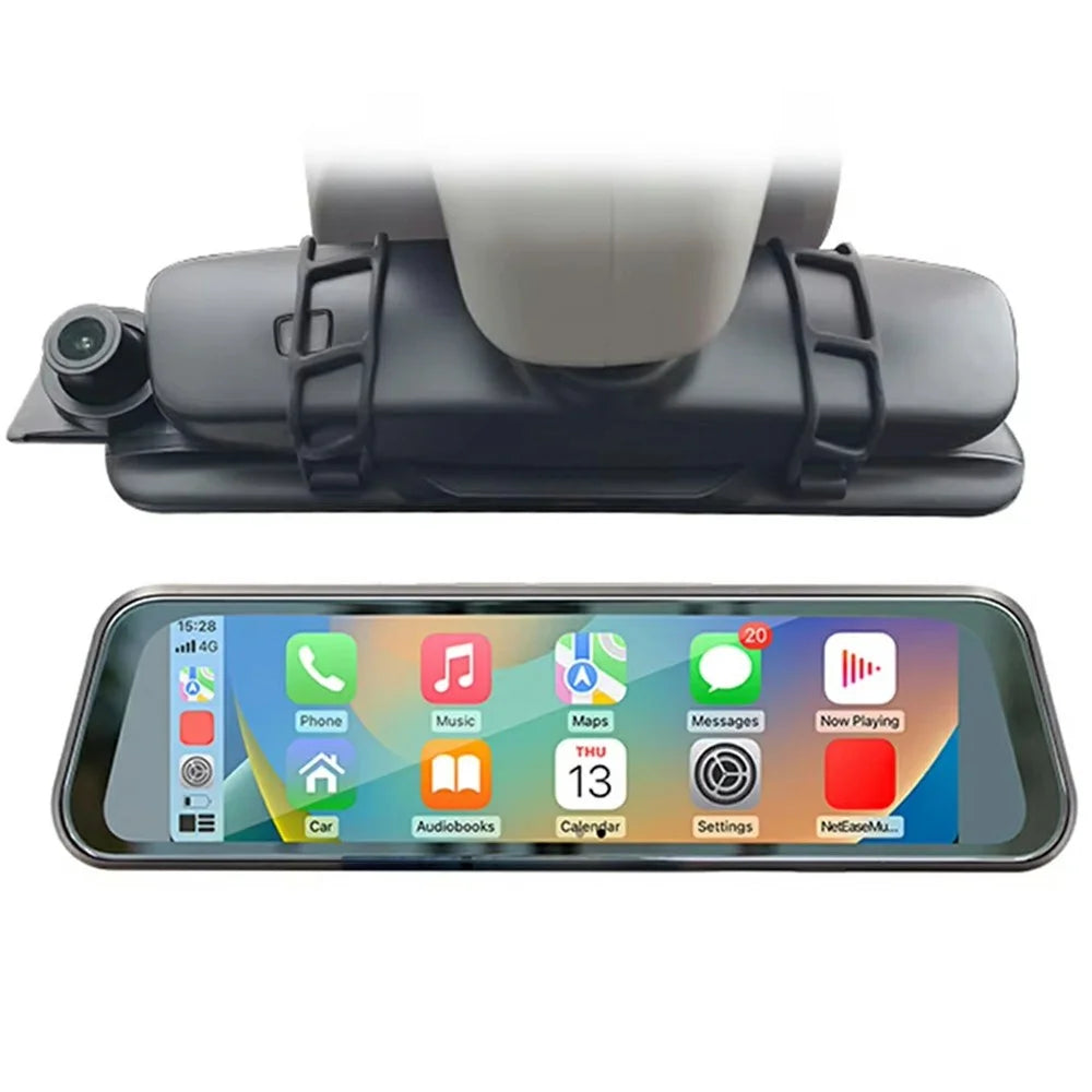 B5319R Carplay 9.36 Inch Dash Cam Bluetooth-Compatible Rearview Mirror Streaming Media HD Large Screen with Backup Camera - 1