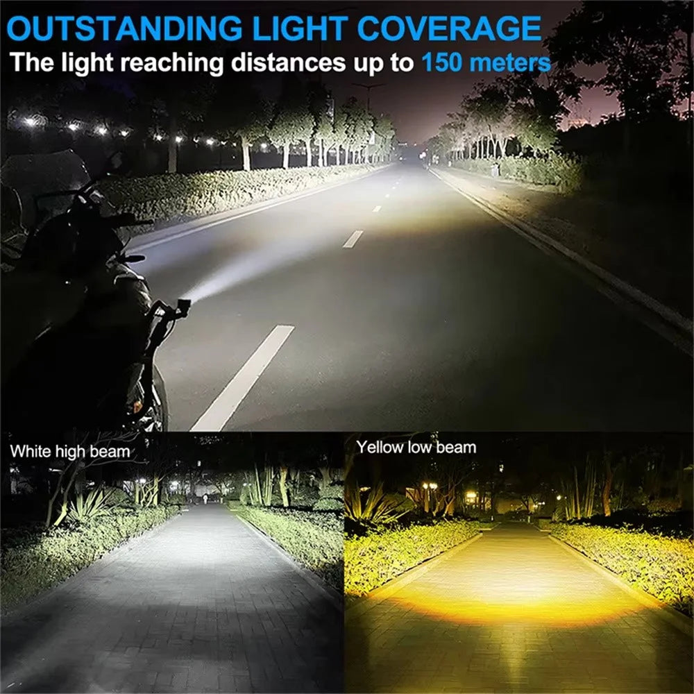 V90 Motorcycle Spotlight 30W IP65 Waterproof Fog Lamp Yellow and White Light Car LED Auxiliary Headlight - 5