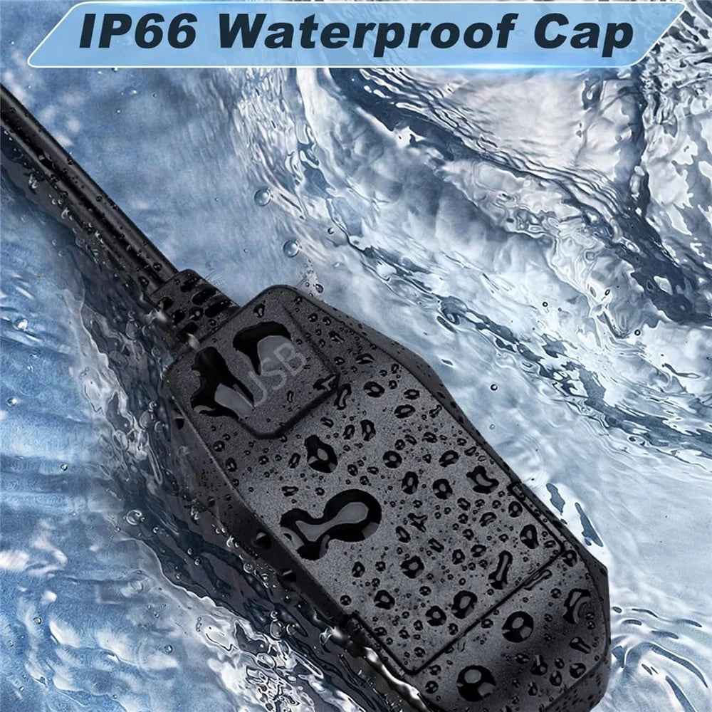 18W 5V / 3A Motorcycle Handlebar USB Charger IP66 Waterproof SAE to USB Fast Charging Adapter - 5