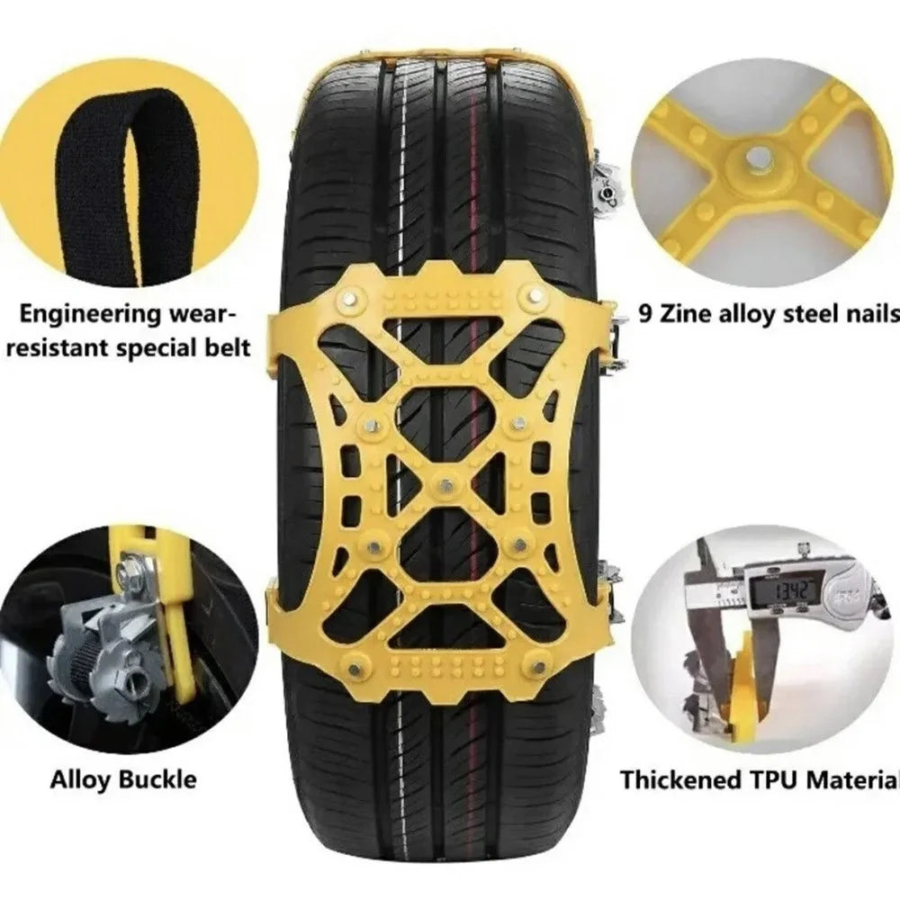 6Pcs Winter Car Tire Snow Chains Anti Skid Automotive Tire Wheels Chains Safety Traction Chains - 6