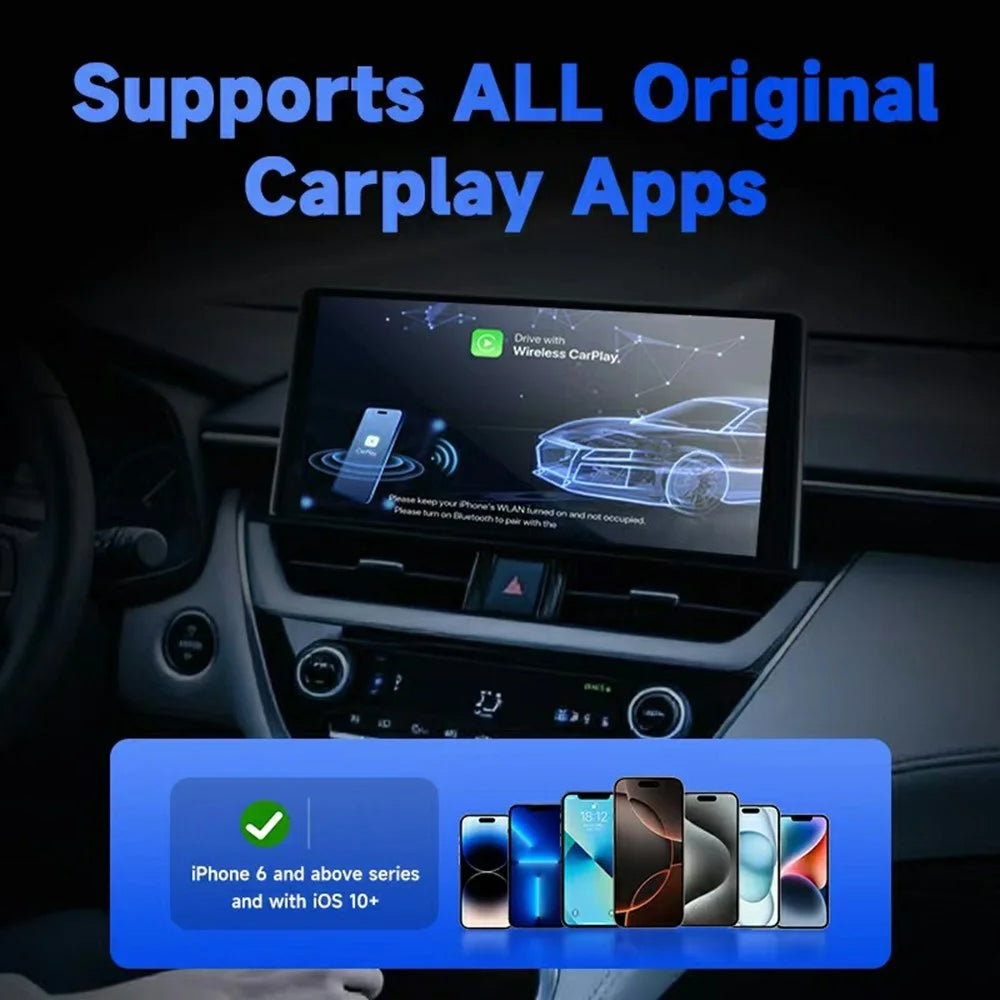 28 Mini 2 in 1 Wireless CarPlay Android Auto Adapter for Wired CarPlay Android Auto Vehicles Upgrade to Wireless - Silver - 6