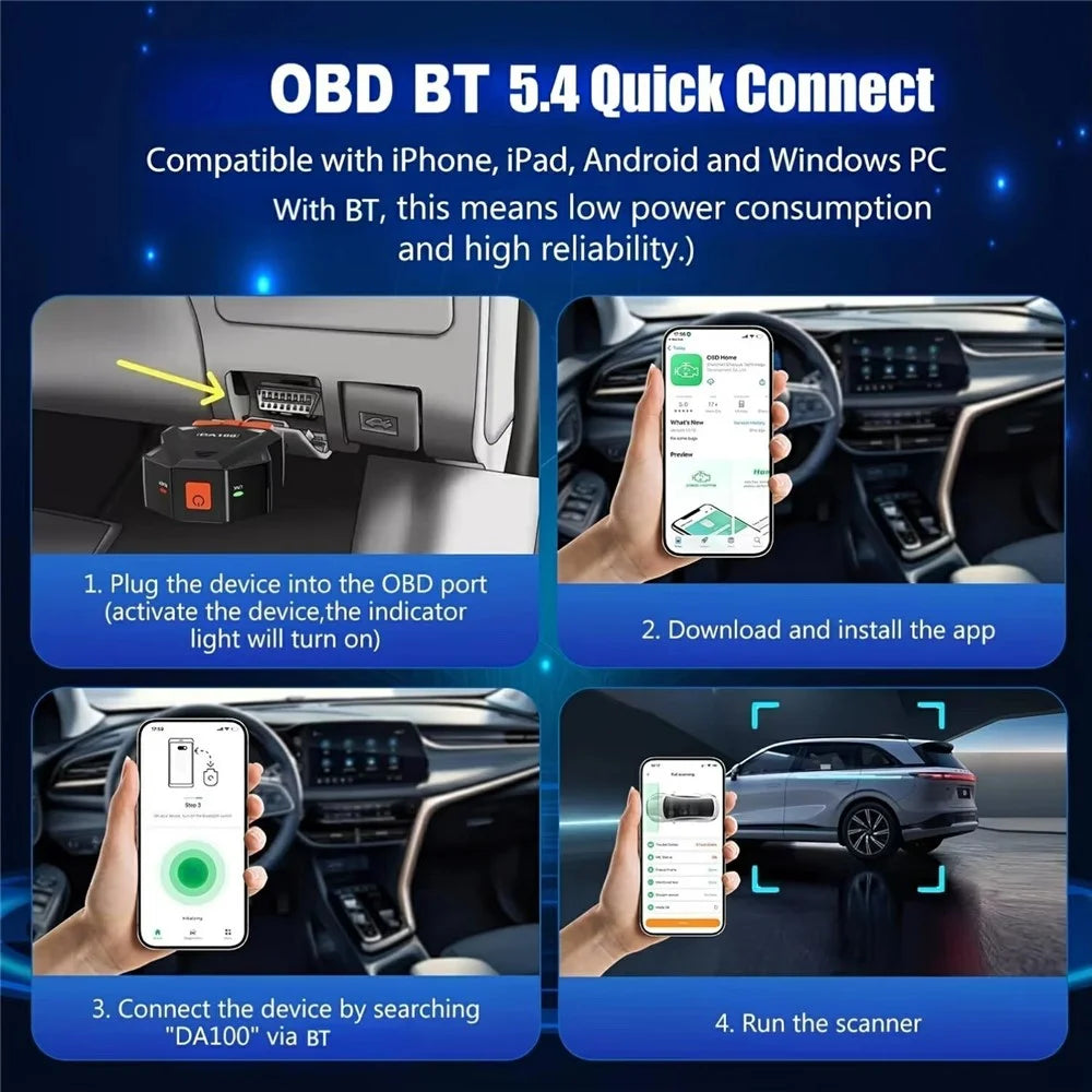 DA100 Bluetooth-compatible OBD Car Diagnostic Scanner Automotive Engine Fault Code Reader for Android iOS - 7