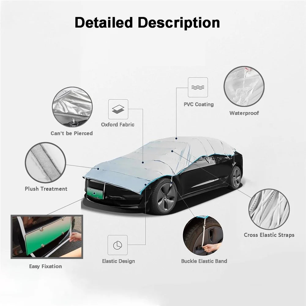 Size M For SUV 210D Oxford Fabric Waterproof Cover Sun Snow Protection Elastic Car Cover - 5