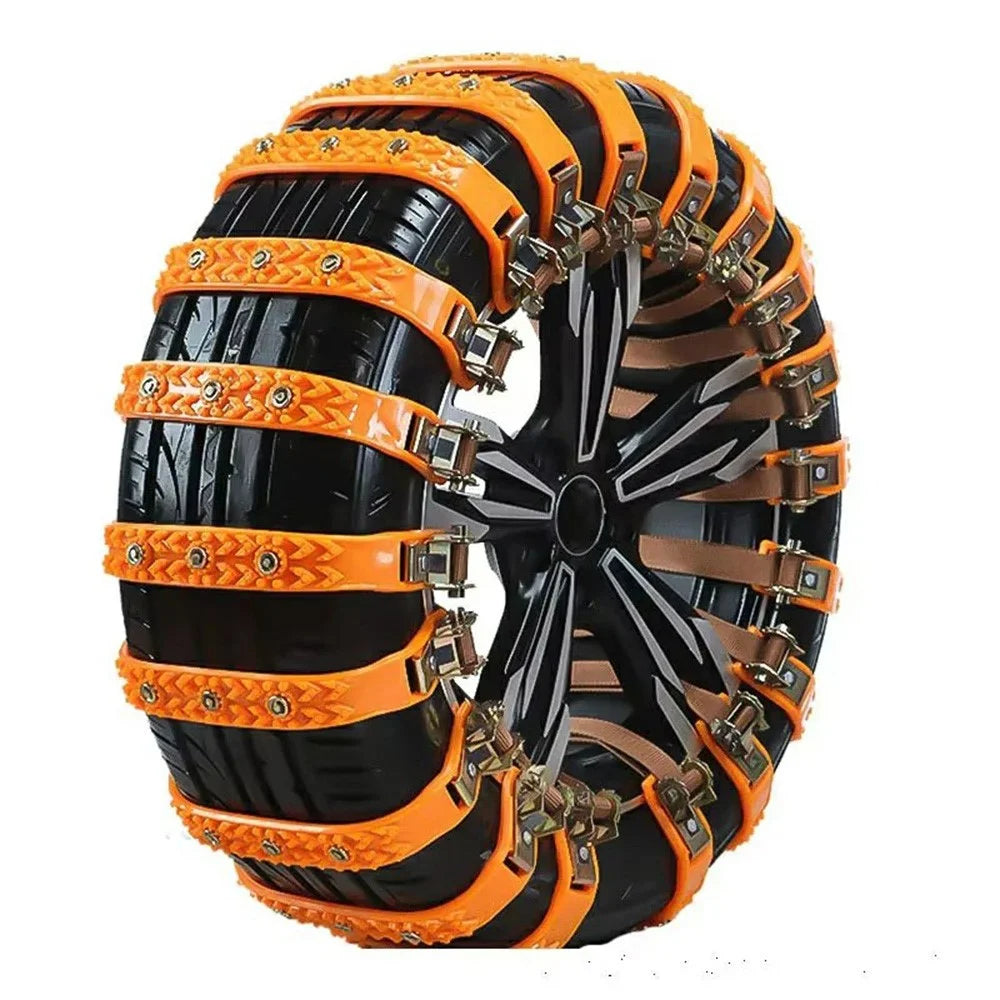 10Pcs Car Tire Snow Chains Universal Anti Skid Emergency Traction with Gloves and Hooks for SUV Truck Off-Road Vehicle - 2