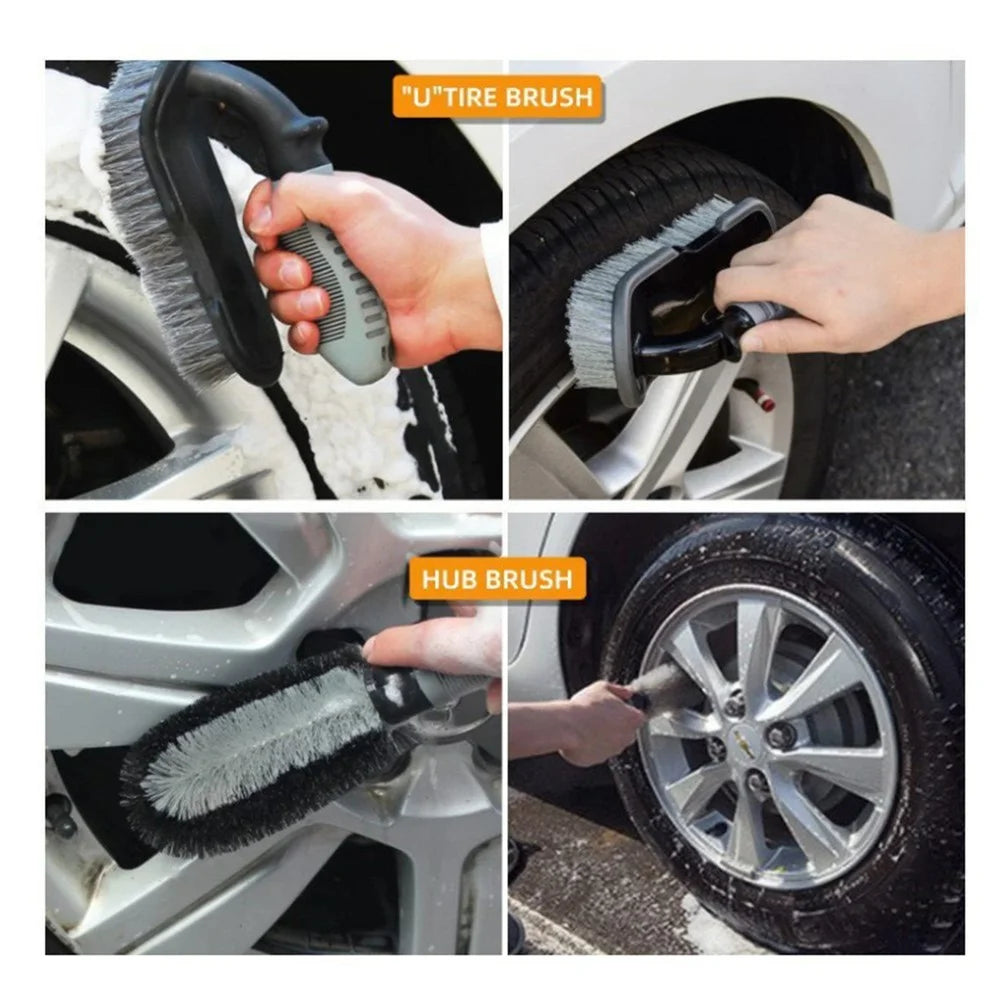 38Pcs Car Washing Tools Cleaning Kit with Foam Gun Electric Brush Window Cleaner and Detailing Brush Set - 6