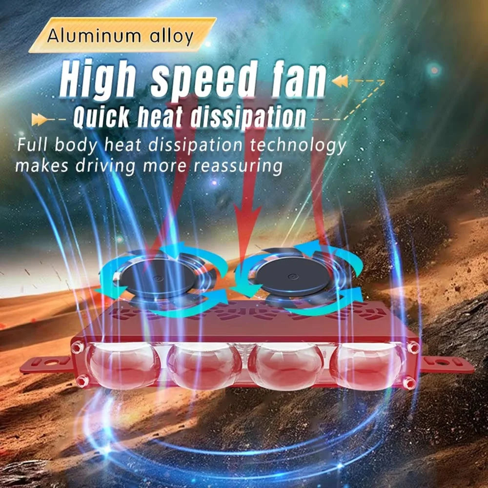 4-LED Car Spotlight IP67 Waterproof Yellow and White Light High Low Beam Lamp for Truck / SUV / ATV - 6