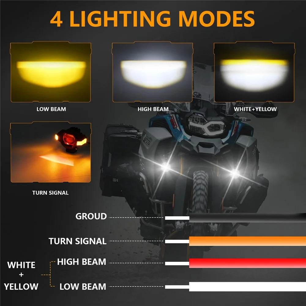 M15 1Pc Motorcycle Auxiliary Lamp IP68 Waterproof High Brightness Aluminum Alloy DRL LED Spotlight - 4