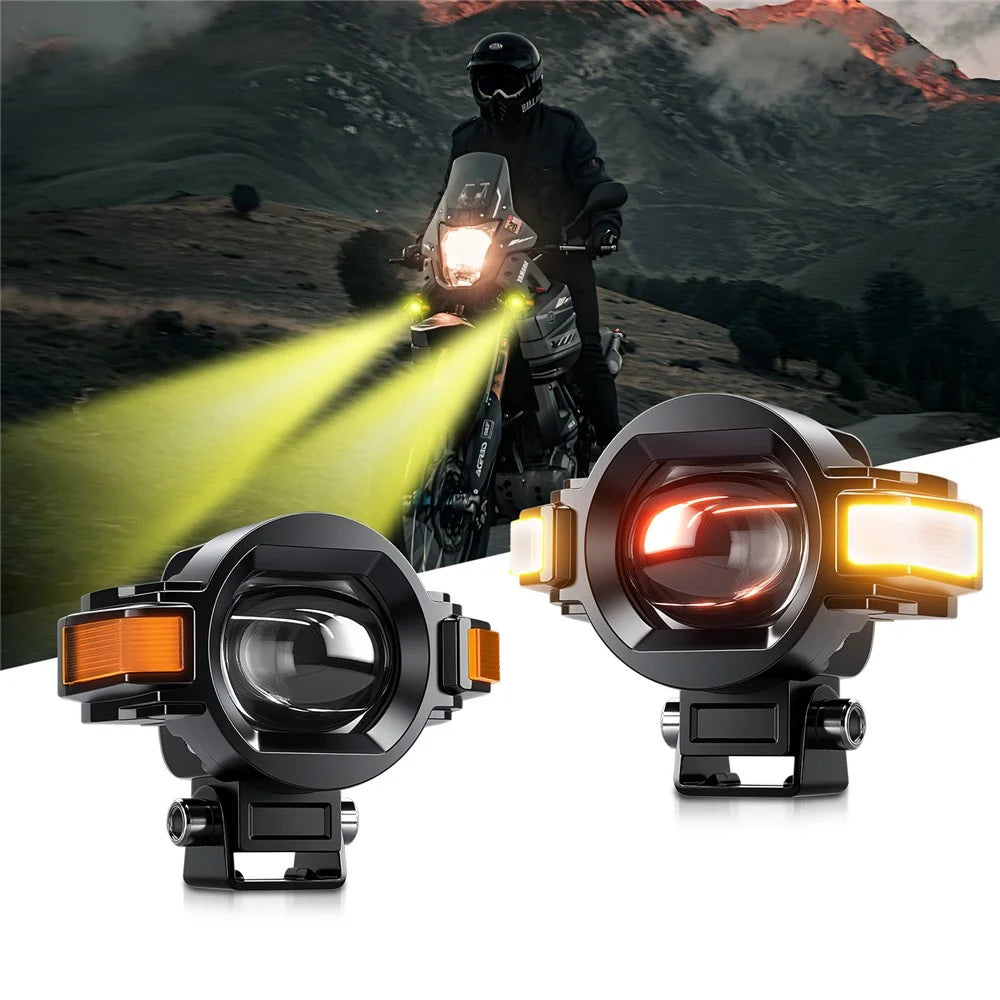M15 2Pcs Motorcycle Auxiliary Lamp IP68 Waterproof High Brightness Aluminum Alloy DRL LED Spotlight - 2