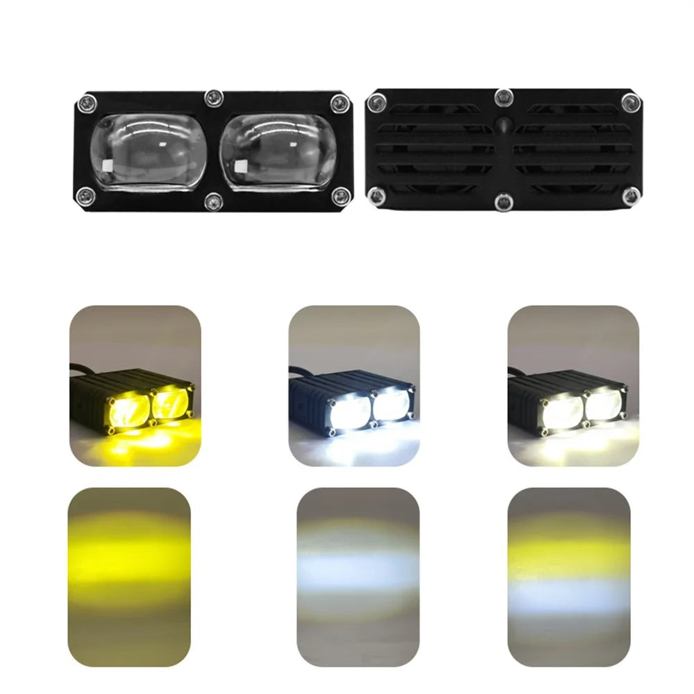 V72 2-LED Motorcycle Fog Light High Power Waterproof LED Headlight for Off-Road Truck SUV - 2