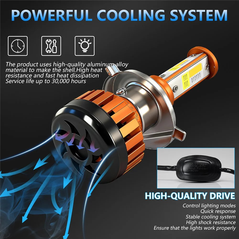 C01 Yellow White Blue Multi-Color LED Spotlight IP67 Waterproof Aluminum Alloy Motorcycle Headlight - 2