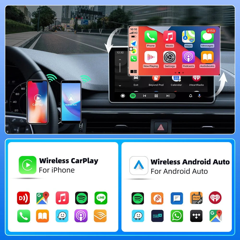 M68 2 in 1 AI Box Wireless Car Adapter for Car Play  /  Android Auto Vehicles Wired to Wireless Converter - 2