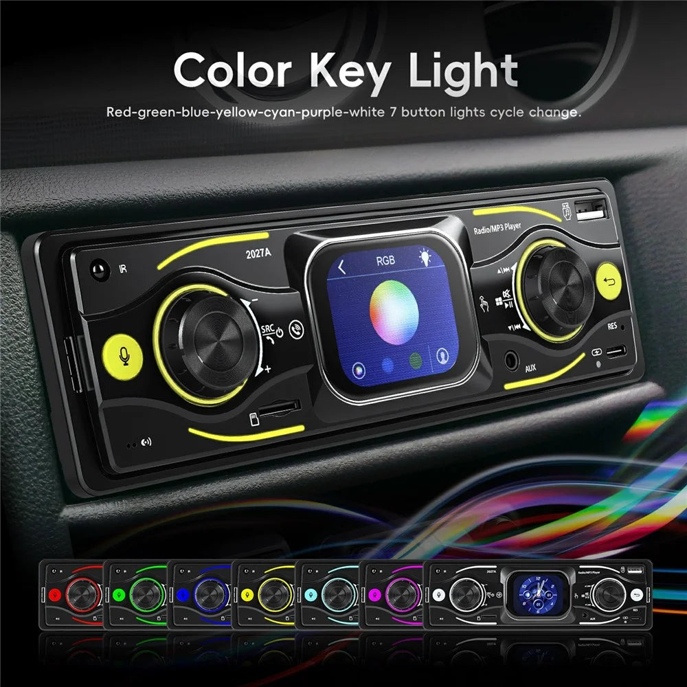 2027A 2.17 Inch Touch Screen Single DIN Car Stereo Multimedia Player Bluetooth-compatible FM / AM Radio with Steering Wheel Control - 4