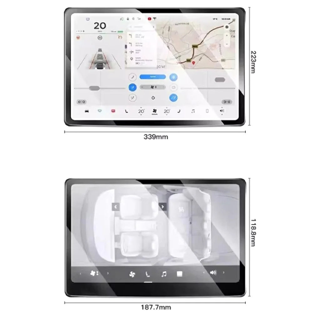 2Pcs / Set For Tesla Model 3 / Y (2023-2025) 15.4 Inch Front and 8 Inch Rear Screen Protector Anti-Glare Tempered Glass Film - 1