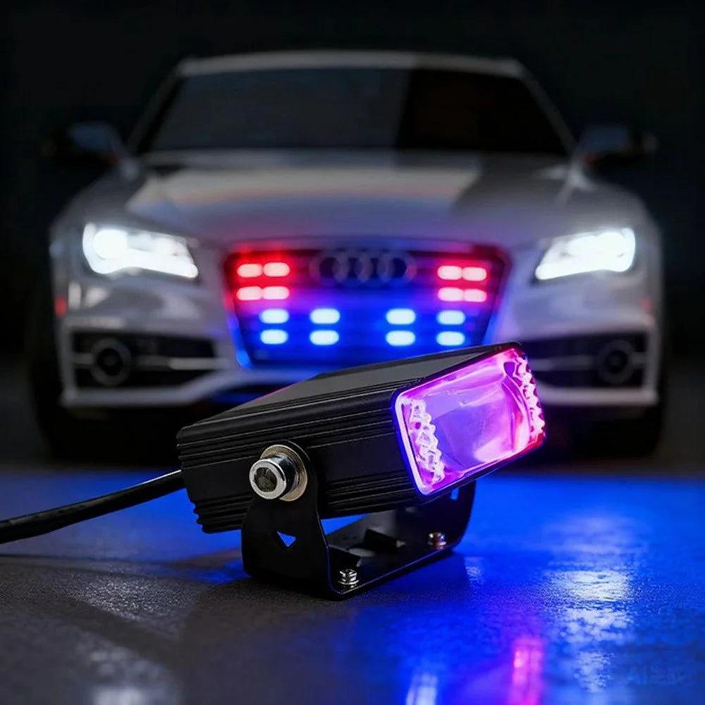 8W LED Headlight White Yellow Strobe 5 Modes Dual Lens Fog Light for Car Motorcycle SUV - Black - 3