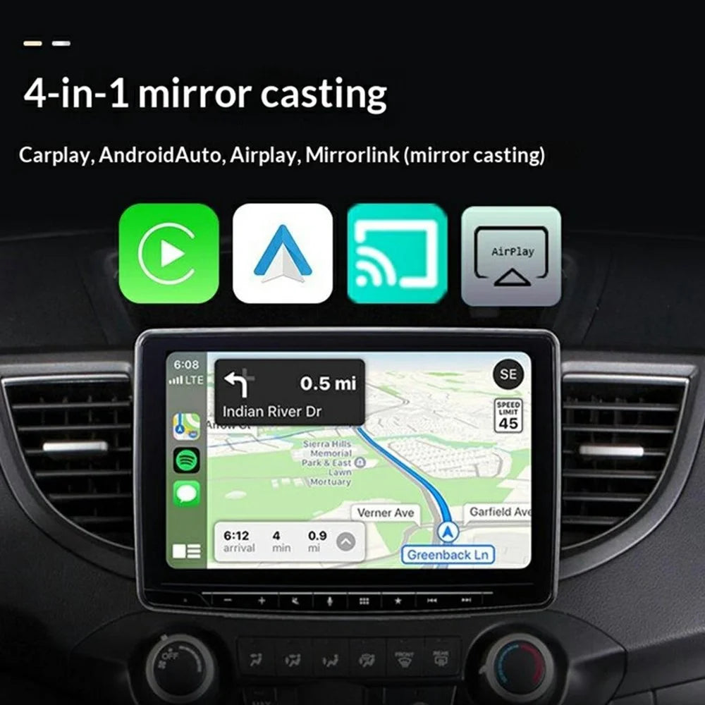 Q1U 4 in 1 Wireless Carplay Smart AI Box Wired to Wireless CarPlay Android Auto AirPlay Mirror Link USB Dongle - Silver - 3