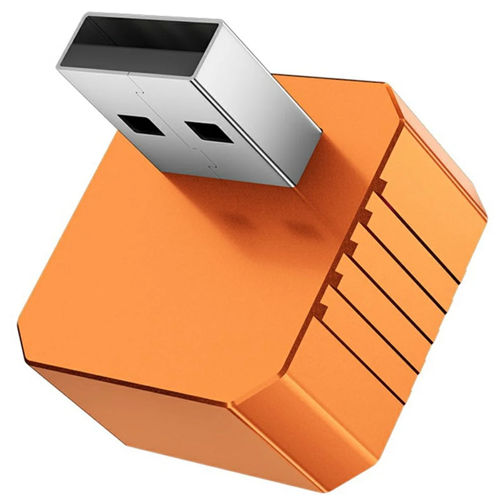 Q1BVS Wired to Wireless CarPlay Adapter 4 in 1 CarPlay Android Auto AirPlay Mirror Link Smart Box - Orange / Gold Diamond - 2