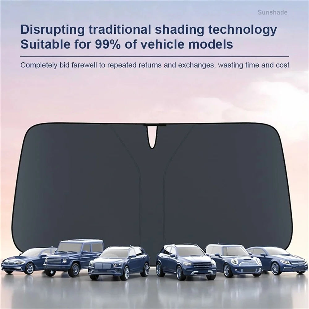 Size S Foldable Car Windshield Sunshade Silver Coating UV Protection Heat Insulation Sun Shade for Universal Vehicle - 2