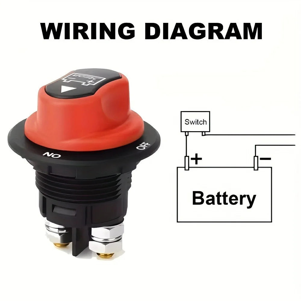50A Battery Disconnect Switch Marine Yacht Car Black Rotary Power Cut Off Switch for Boat RV Truck Motorcycle - 4