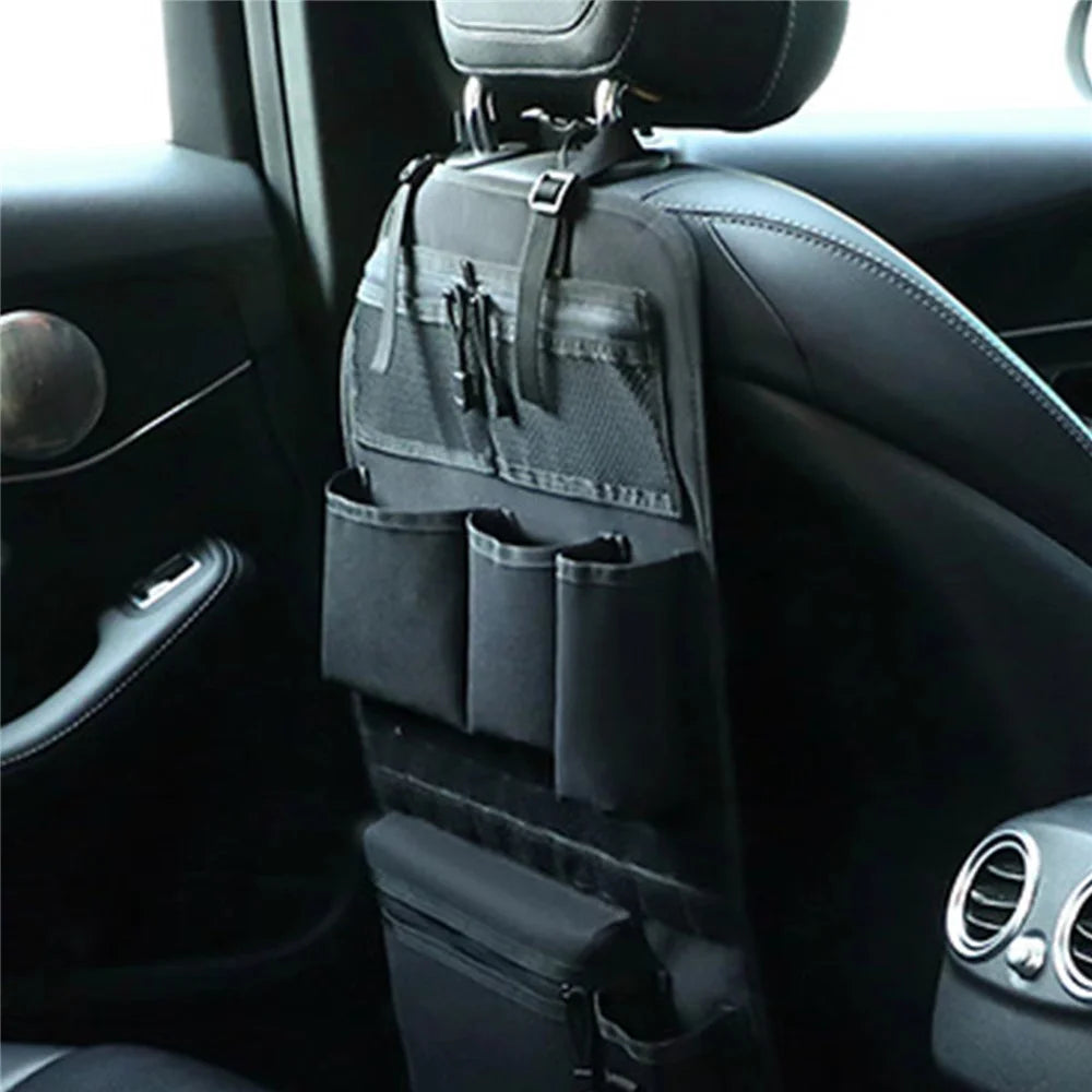 600D Oxford Fabric Car Seat Back Hanging Organizer Multi Pocket Storage Bag for SUV - Black - 4
