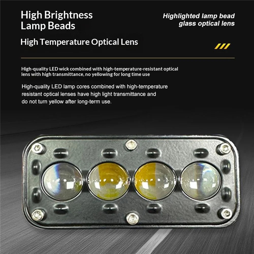 4-LED Work Light 26W 5200LM Waterproof Spot Light 12-48V for Motorcycle Car Truck - 2