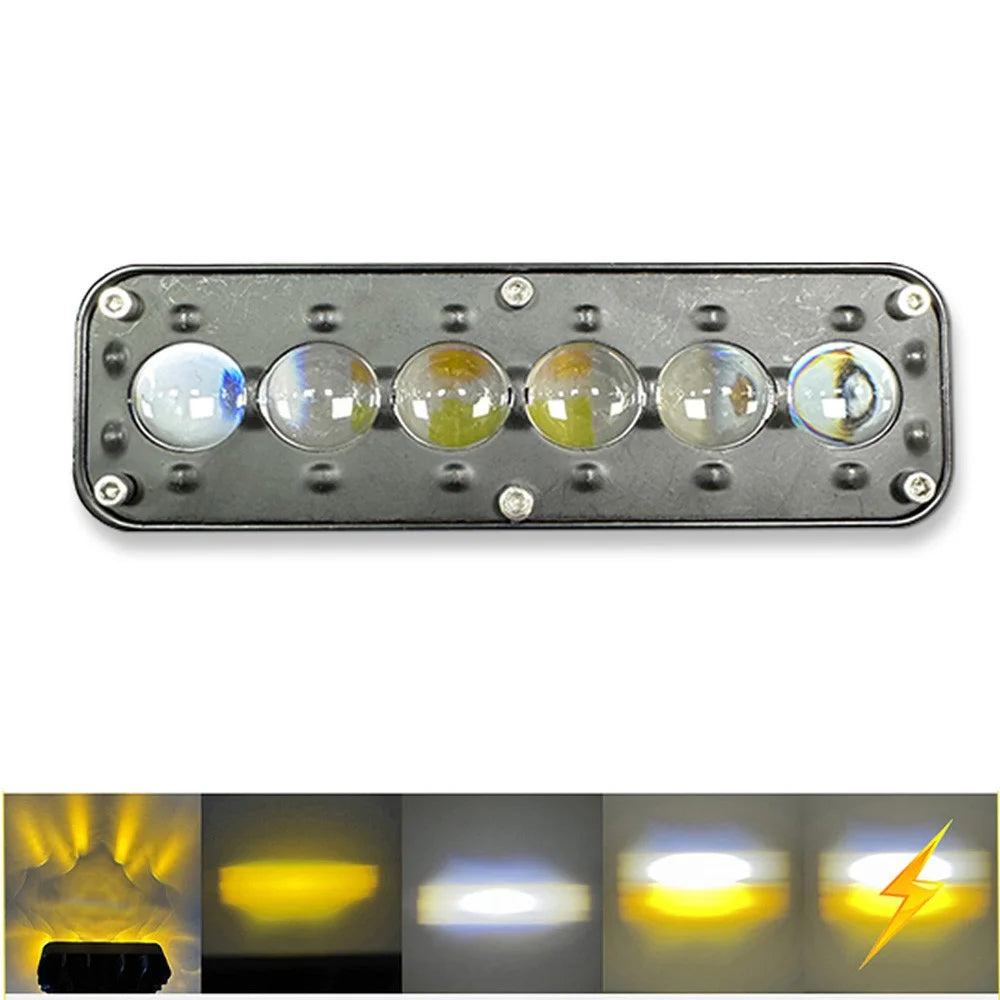 6-LED Car Work Light 26W 5200LM Yellow and White Light Auxiliary Driving Lamp for Motorcycle Truck ATV - 1