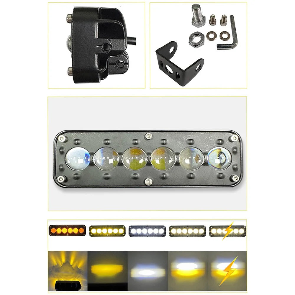 6-LED Car Work Light 26W 5200LM Yellow and White Light Auxiliary Driving Lamp for Motorcycle Truck ATV - 7