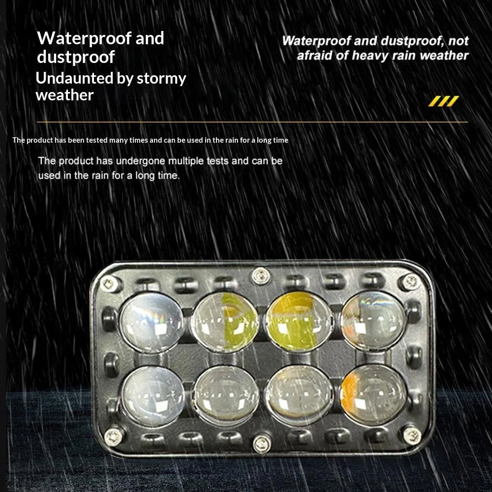 8-LED Car Work Light 26W 5200LM Yellow and White Light Auxiliary Driving Lamp for Motorcycle Truck ATV - 3