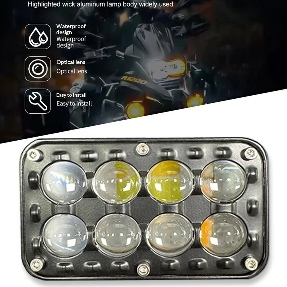 8-LED Car Work Light 26W 5200LM Yellow and White Light Auxiliary Driving Lamp for Motorcycle Truck ATV - 4