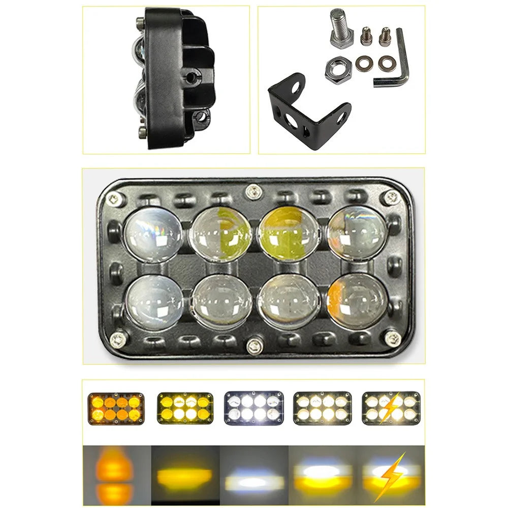 8-LED Car Work Light 26W 5200LM Yellow and White Light Auxiliary Driving Lamp for Motorcycle Truck ATV - 6