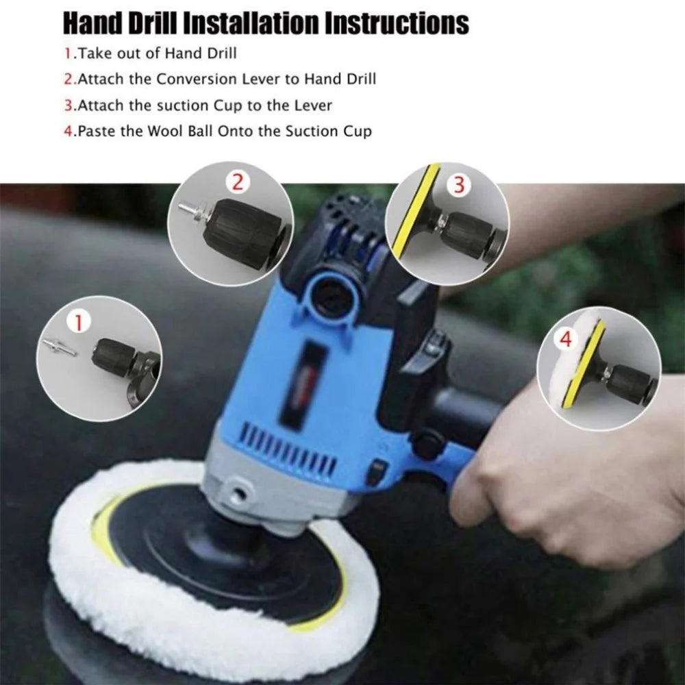 10Pcs 6 Inch Car Polishing Pads Set Wool Buffing Sponge Pads Kit for Car Cleaning Waxing - 6