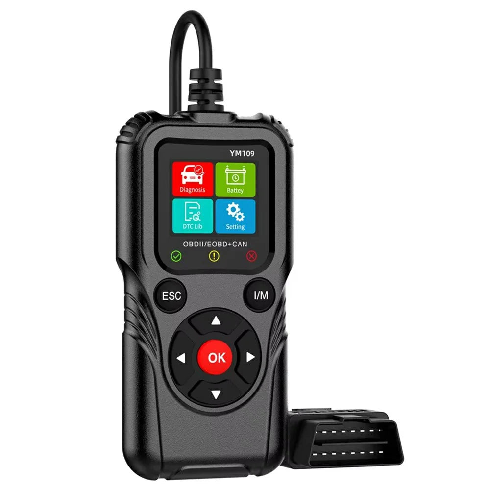YM109 2.8 inch Color LCD OBD2 Scanner with Battery Test Car Diagnostic Code Reader - Black - 1