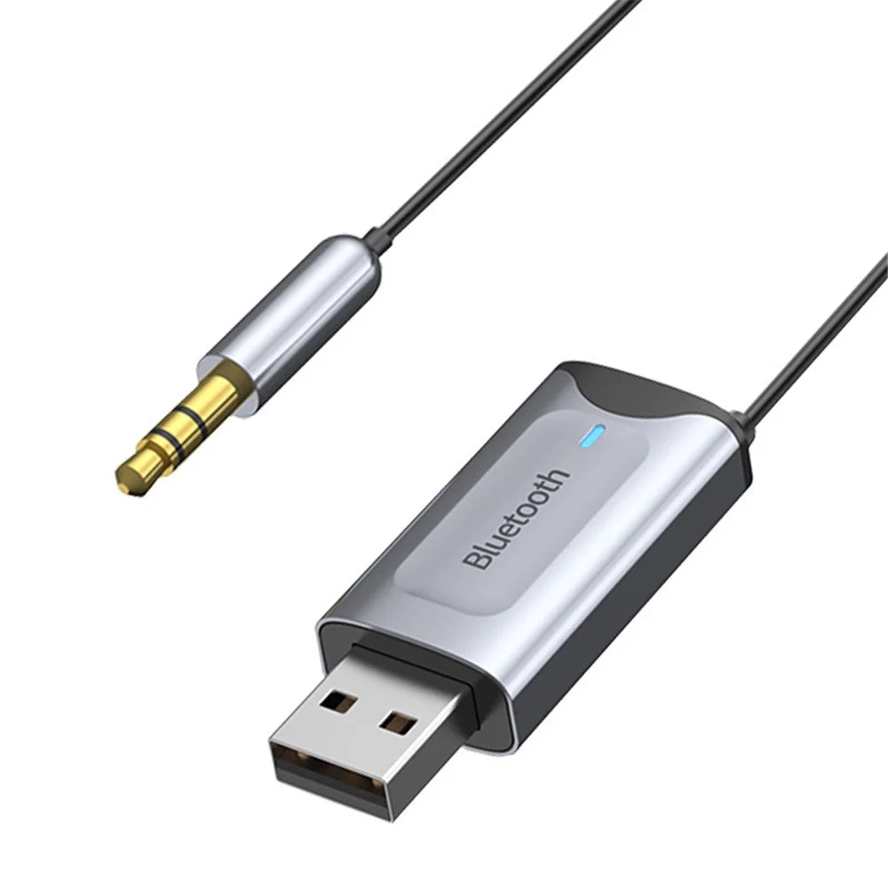 Bluetooth-compatible Aux Adapter Dongle USB to 3.5mm Jack Car Audio Aux Bluetooth-compatible 5.3 Handsfree Kit - 2