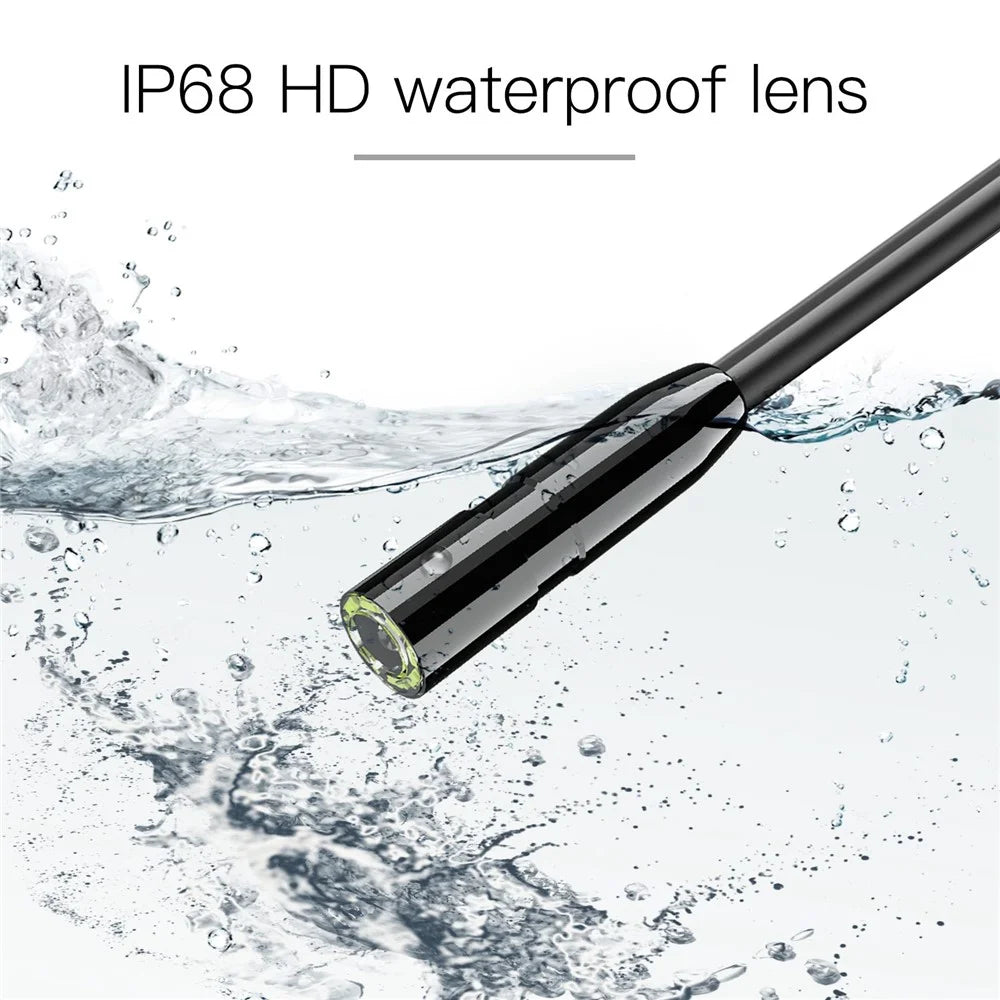 P10 5m Hard Wire 8mm Lens 2.8" IPS Screen Piping Inspection Camera 1080P HD Borescope 8-LED Endoscope - 3