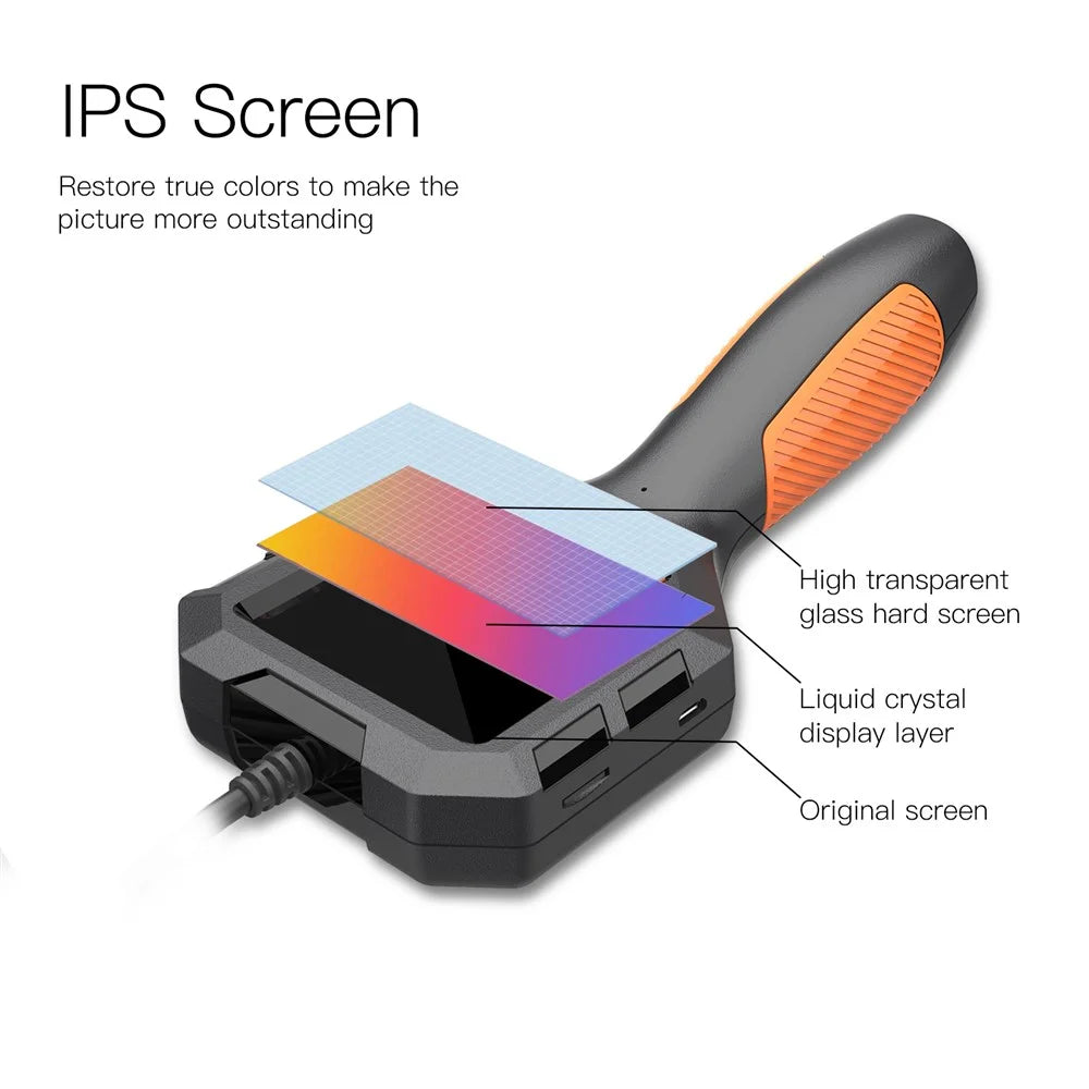 P10 5m Hard Wire 8mm Lens 2.8" IPS Screen Piping Inspection Camera 1080P HD Borescope 8-LED Endoscope - 4