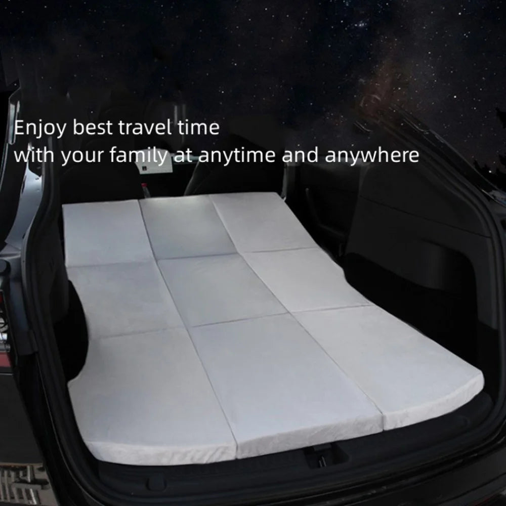 For Tesla Model Y / 3 Memory Foam Car Camping Mattress Tri-fold Soft Sleeping Mat with Storage Case and Bedspread - 3