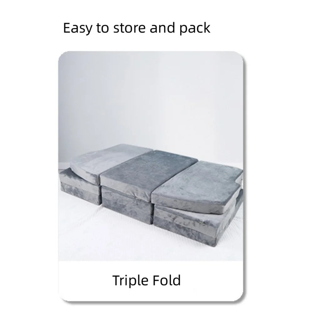 For Tesla Model Y / 3 Memory Foam Car Camping Mattress Tri-fold Soft Sleeping Mat with Storage Case and Bedspread - 4