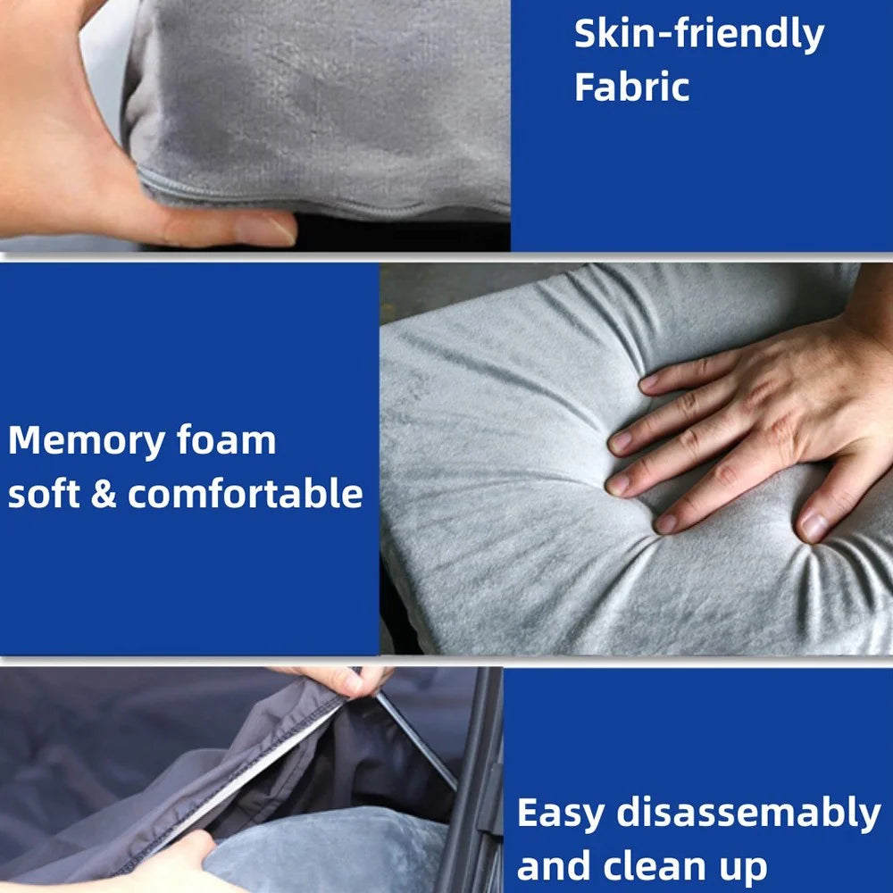 For Tesla Model Y / 3 Memory Foam Mattress Tri-fold Splicing Car Sleeping Mat with Storage Case, Bedspread, 1 Pair Pillow - 2