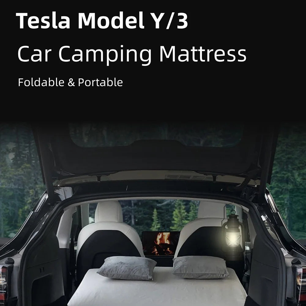 For Tesla Model Y / 3 Car Mattress MDI Memory Foam Two-fold Splicing Type Sleeping Mat with Storage Case, Bedspread and 1 Pair Pillow - 2