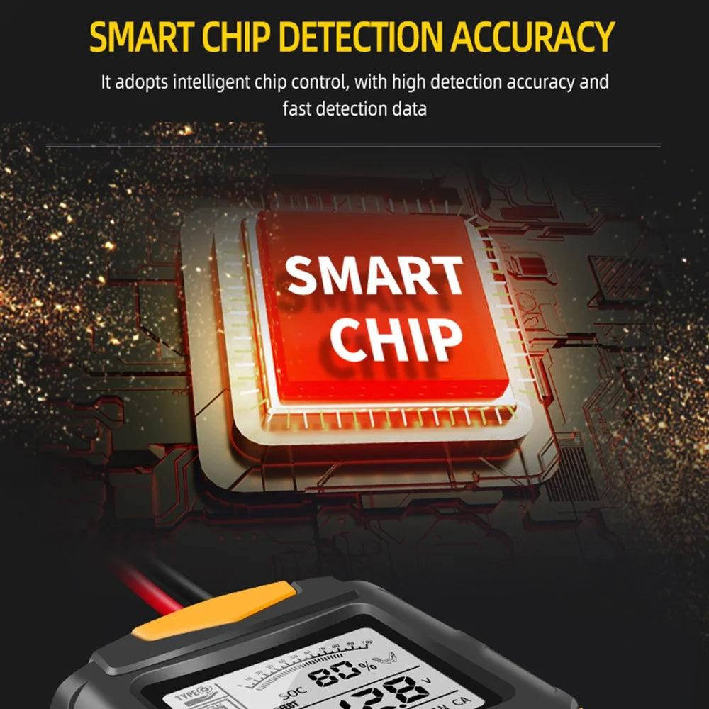 E-FAST TK100 12V / 24V Car Battery Tester Battery Analyzer Digital Resistance Measuring Instrument - Orange - 5