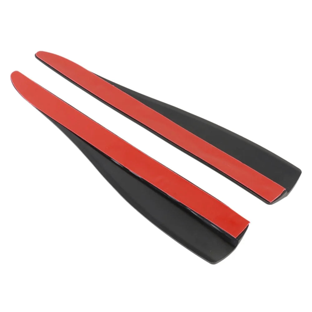 1 Pair Car Front Bumper Protective Strips Carbon Fiber Texture Anti-Collision Adhesive Silicone Strips, Size S - Black - 2
