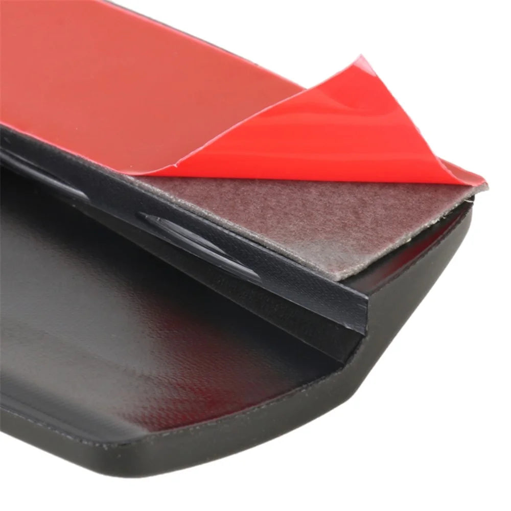 1 Pair Car Front Bumper Protective Strips Carbon Fiber Texture Anti-Collision Adhesive Silicone Strips, Size S - Black - 4