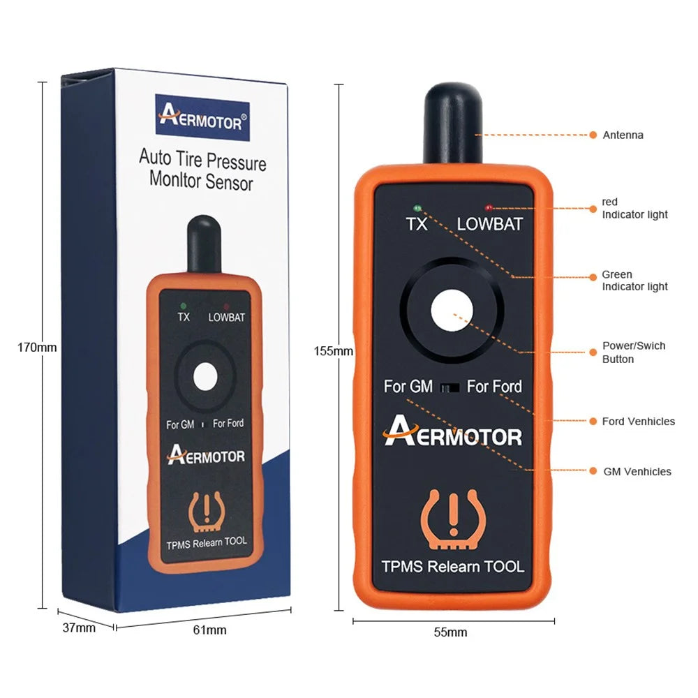 AERMOTOR EL-50448 TPMS FORD Car Tire Pressure Resetting Monitoring Tool Detector - 5