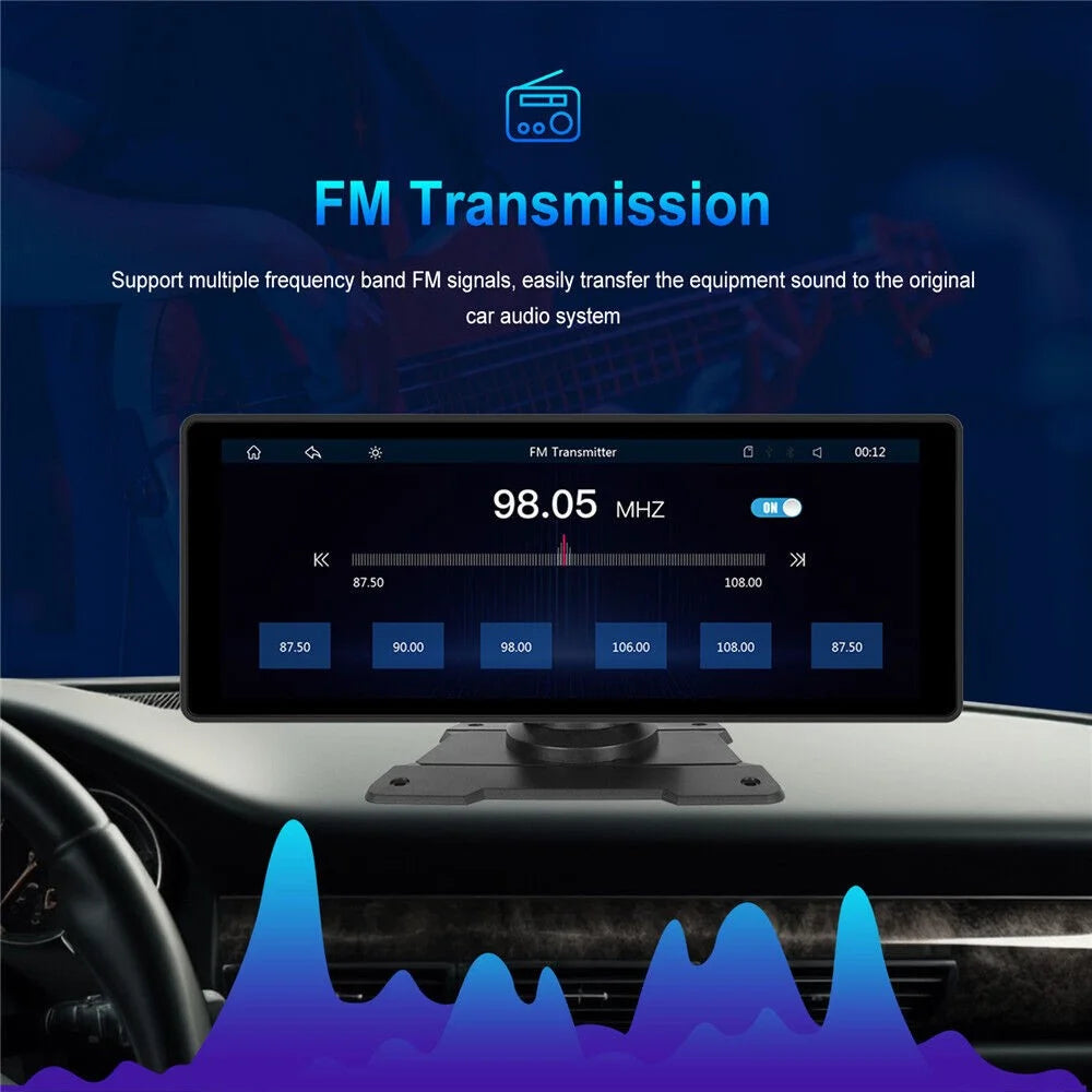 W912A 10.26-inch HD Portable Video Car Player with 2 Stand, AUX Cable, View Angle Adjustable Mirror Link Car Monitor - 7